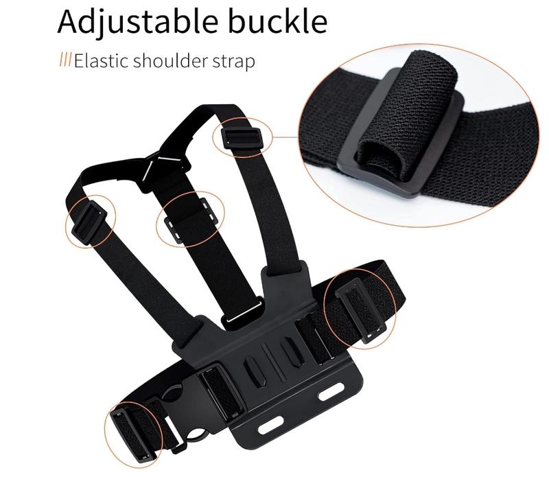 Mobile Phone and Camera Accessories - Adjustable Chest Mount Harness with Installation Bracket and Rotatable POV Holder Smartphone Cellphone cheststrap mount