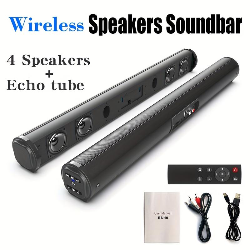 4-speaker 20W Wireless Home Theater Speaker Soundbar, Long Soundbar, TV Speaker, Music Player, Suitable For Computers, Phones, Televisions Perfect Gift