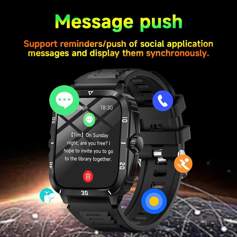 SIMSONLAB Multifunctional Smart Watch, Fashionable Digital Watch with Multiple Sports Modes, Sports Tracker with Wireless Calls and Music