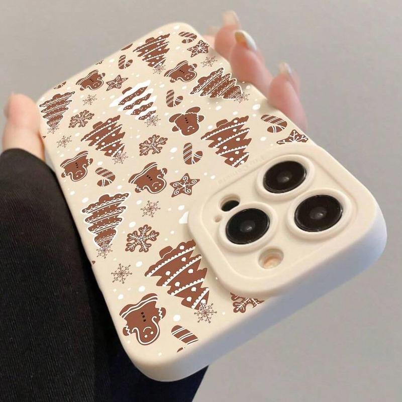 Cute Christmas Tree Pattern Phone Case, Decorative Phone Protector Cover, Phone Accessories Compatible with iPhone 11 12 13 14 15 16 Pro Max