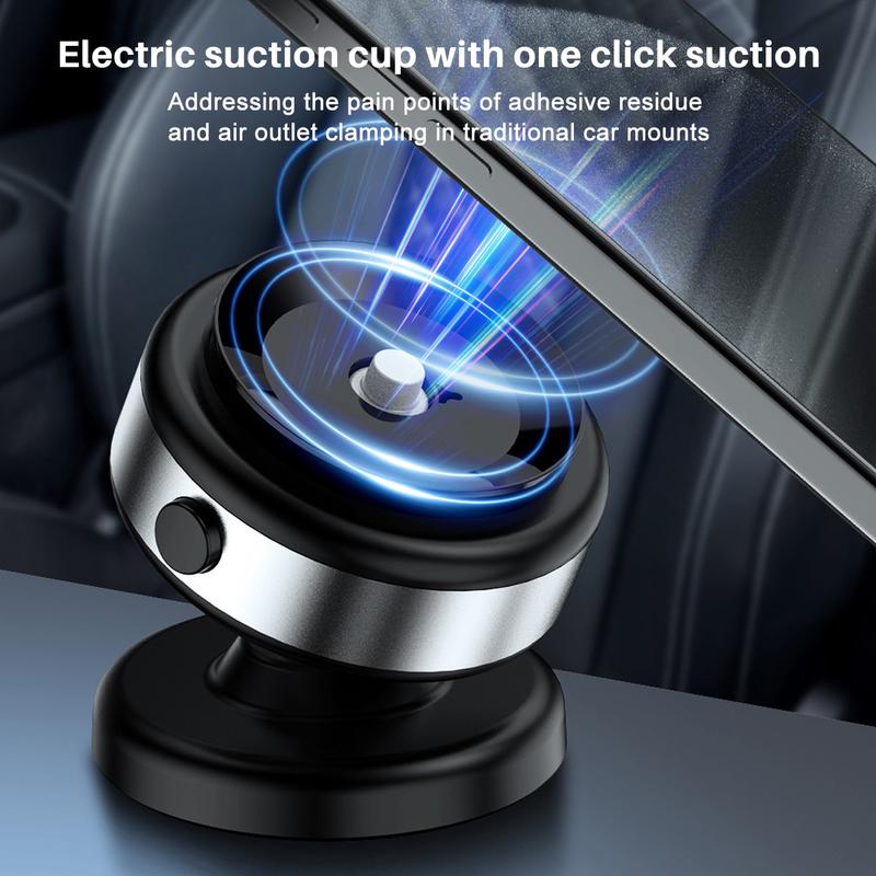 Vacuum Magnetic Suction Cup Phone Mount, Hands-Free Magnetic Suction Mount for Car Gym Mirror Smooth Surface, Shower Phone Holder for Magsafe iPhone 16 15 14 13 12 & All Phones, Silver