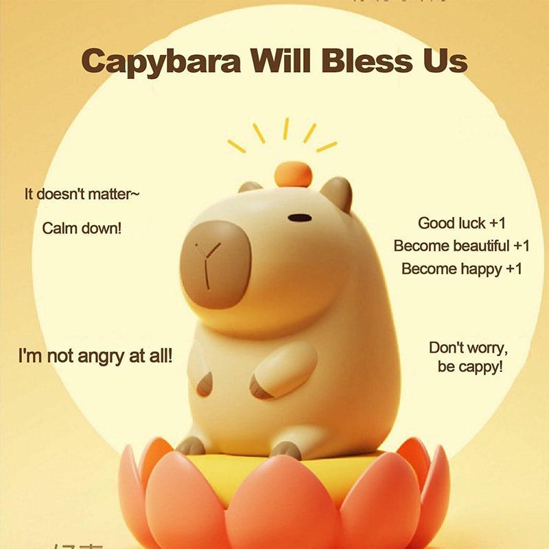 Cartoon Capybara Design Night Light， USB Rechargeable Animal Shaped Night Light, Portable Touch Control Light For Bedroom, Living Room