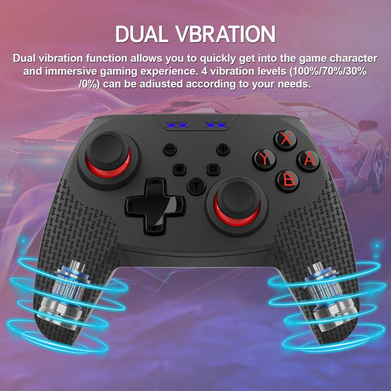 Switch Pro Controller, Gamepad for Switch Switch Lite Switch OLED, Wireless Wired Switch Controller Connection For PC Android IOS Smartphone, Game Accessories For Switch Console Support Turbo,Dual Vibration,Ergonomic Non-Slip,One Key Wake Up