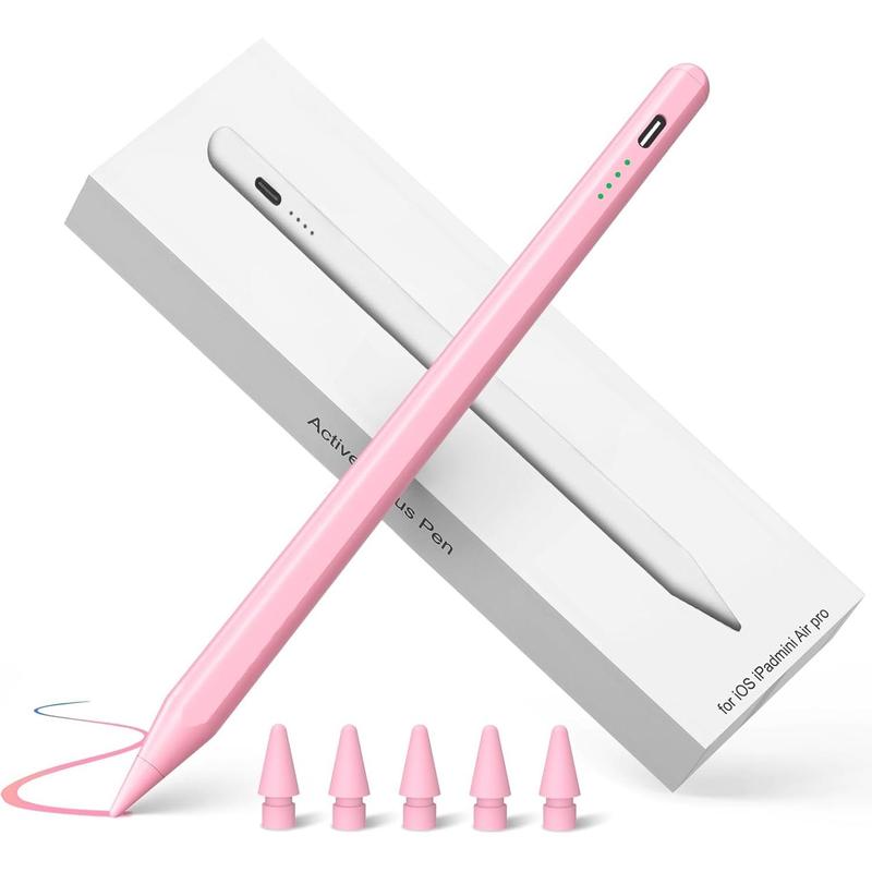 Pink iPad Pencil for  iPad 2018-2024,Faster Charge,Palm Rejection,Tilt Sensitivity for  Pen, for iPad 10th  9 8 7 6th Gen, iPad Pro11 12.9 13 inch M4, iPad Air 3 4 5 M2, iPad Mini 5 6