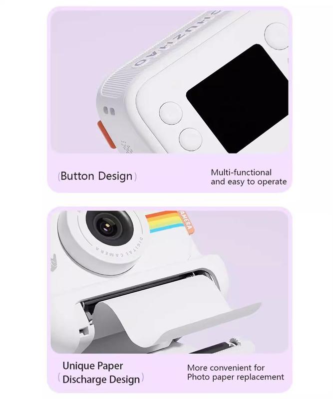 Kids Instant Print Camera, Birthday Gift for Boys and Girls Ages 3-12 - Kids 1080P Video Camera, Gift for Boys Ages 3 4 5 6 7 8 9 10 11 12 - Christmas Holiday Gift for Girls - White