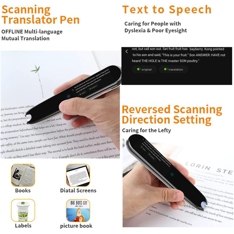 JOYYE Translation Pen, Smart Pen, Portable Scan Translator, Support 112 Languages Real Time Text to Speech OCR WiFi Translator Suitable for Meetings Travel Learning