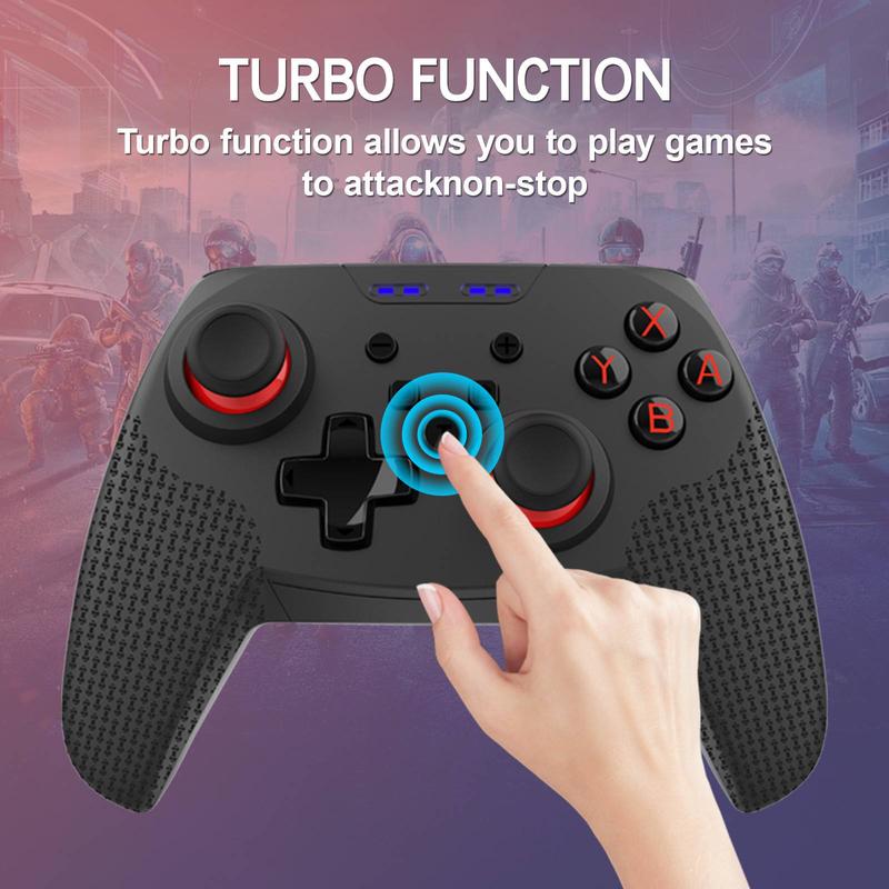 Switch Pro Controller, Gamepad for Switch Switch Lite Switch OLED, Wireless Wired Switch Controller Connection For PC Android IOS Smartphone, Game Accessories For Switch Console Support Turbo,Dual Vibration,Ergonomic Non-Slip,One Key Wake Up