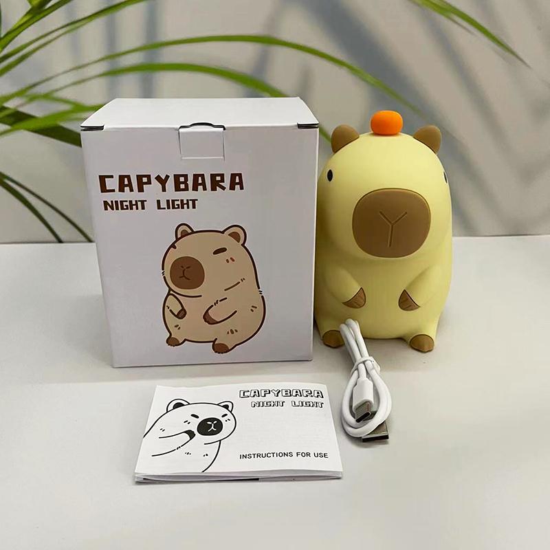 Cartoon Capybara Design Night Light， USB Rechargeable Animal Shaped Night Light, Portable Touch Control Light For Bedroom, Living Room