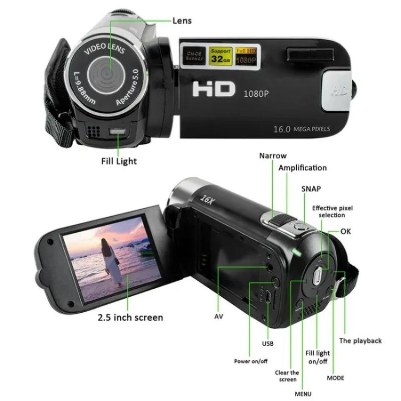 4K 48MP DV Camera 2.7in TFT Rotatable Screen 16x Digital Zoom Video Camera with USB Cable