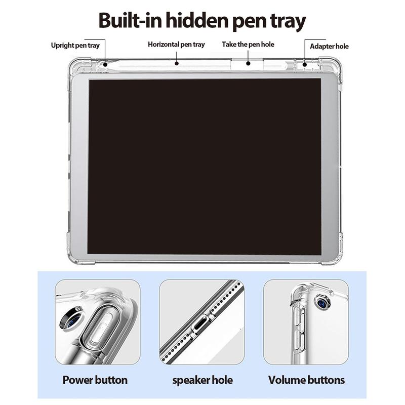 Floral Pattern Tablet Case with Pen Slot, Shockproof Tablet Protective Cover, Tablet Accessories Compatible with iPad