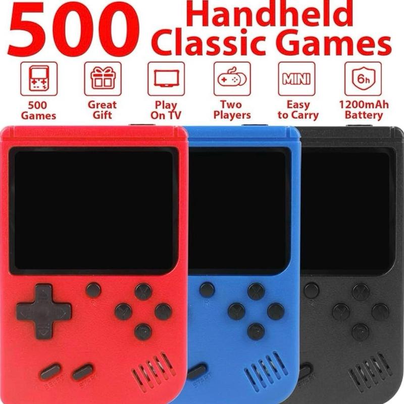 Retro Gaming Console, Handheld Game Console with 500 Classical Games Portable Hand Held Video Game Pocket Console for Kids & Adult Two Players Support for TV