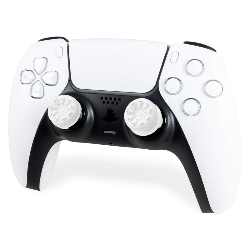 Thumbsticks Galaxy White for Playstation 4 (PS4) and Playstation 5 (PS5),FPS Freek Inferno for Xbox One and Xbox Series X Controller,Performance Thumbsticks | 1 High-Rise, 1 Mid-Rise | White