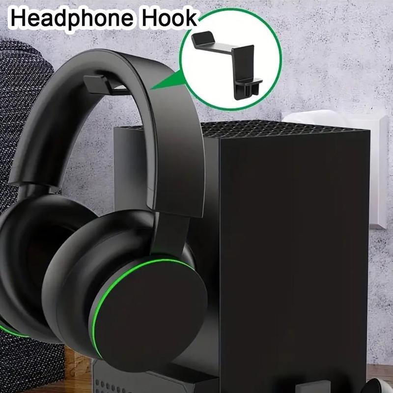 Multifunctional Cooling Stand for Xbox Series X, Smart Charger Headphone Hanger Card Organizer, Console Accessories