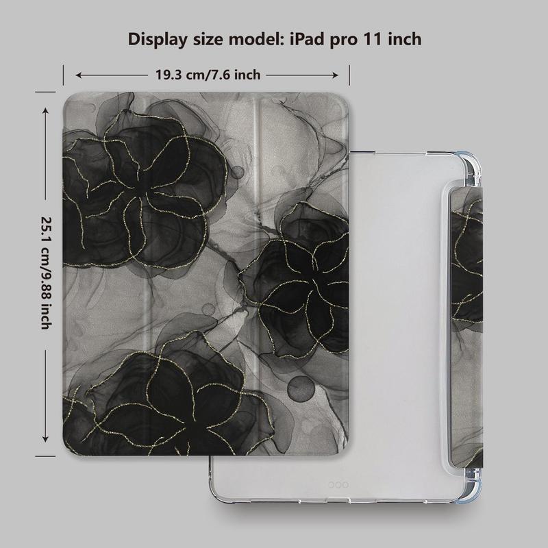 Floral Pattern Tablet Case with Pen Slot, Shockproof Tablet Protective Cover, Tablet Accessories Compatible with iPad