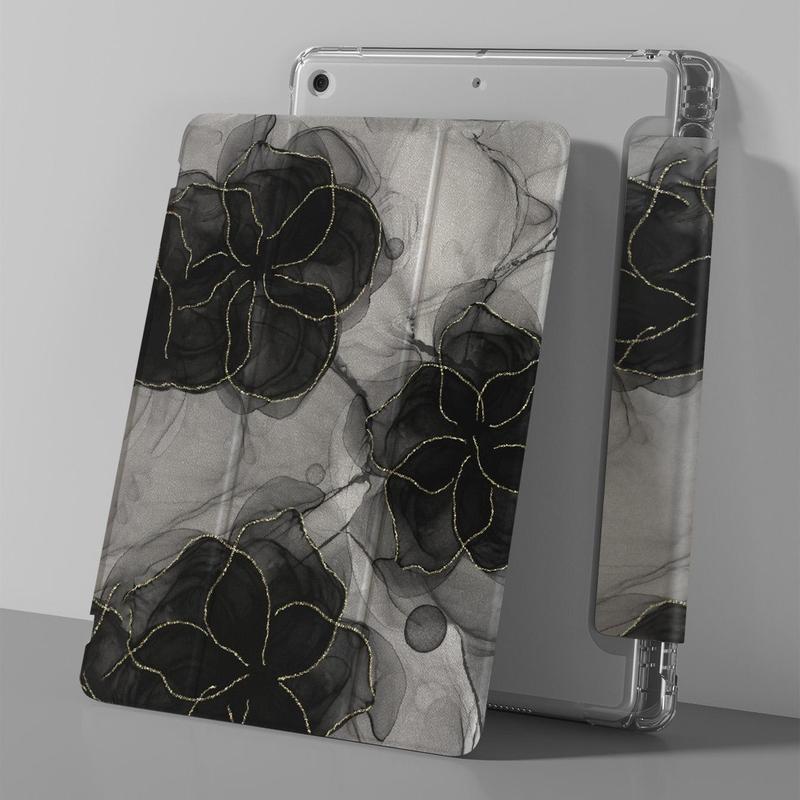 Floral Pattern Tablet Case with Pen Slot, Shockproof Tablet Protective Cover, Tablet Accessories Compatible with iPad