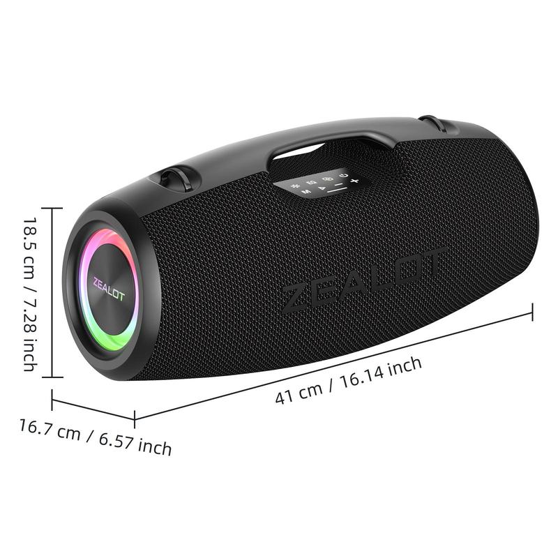 ZEALOT Zealot S78 Wireless Speaker, 1 Count 100W Portable Bluetooth-compatible Speaker with RGB Light, Outdoor Wireless Speaker with 24000mAh Battery