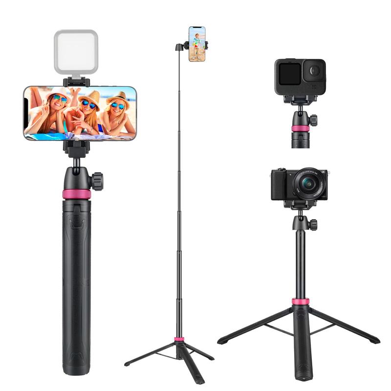 1.5m Selfie Stick Tripod Stand Phone Mount, 1 Count Extendable Cellphone Tripod Stand, Multifunctional Tripod for Phone Cold Shoe Camera for Live Streaming, Video Recording, Smartphone Accessories, Phone Holder, Selfie Stand