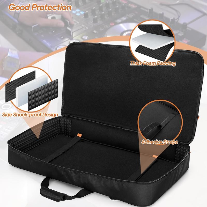 Carrying Bag Compatible with Pioneer DDJ RX DDJ SX DDJ SX2   DDJ SX3   Denon MC7000   Numark NS6, DJ Controller Storage Bag with  Padding for DJ  or Other Accessories (L, Black)