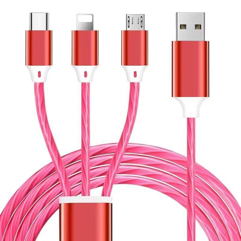 1m USB Charging Cable, Glowing LED Light Up Charger Cord, Type-C Charger Cable For iPhone Samsung Android