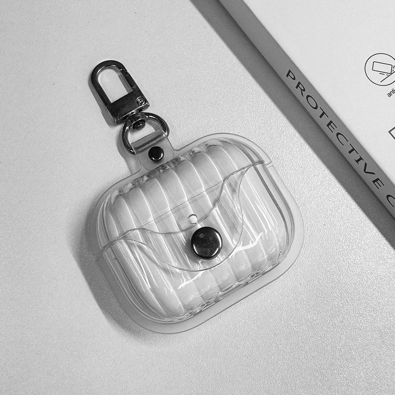 Transparent Shockproof Earphone Case with Hook (1 Count), Soft TPU Earphone Protective Cover, Earphone Protector Cover Compatible with AirPods Pro 1 2 Series