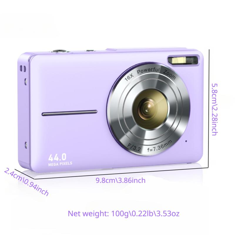 Digital Camera for Summer Gift, Rechargeable 5MP Image Sensor Cameras Digital with 16X Digital Zoom, 1080P Autofocus Anti-shake Video Camera with Fill Light, Support Single Shot & Timing Selfie & 3 Consecutive Shots, Back to School Gift, Mini Camera