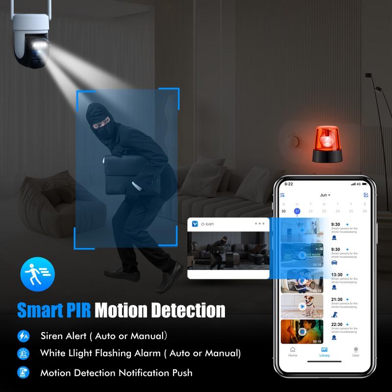 2pcs Wireless Outdoor Solar Security Camera, 2K 360° Panoramic Tilt Low Power WiFi Security Camera, 2.4GWiFi, Ptz With AI Motion Detection, Color Night Vision, Two-way Audio, Cloud Storage, Application Connectivity Waterproof