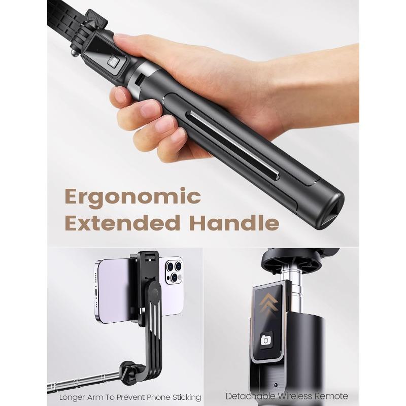 Selfie Stick Phone Tripod with Remote, 50 inch Portable 5 in 1 Selfie Stick Phone Tripod, Wireless Selfie Stick Tripod for Cell Phone