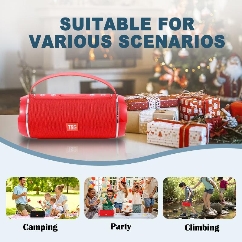 Portable Wireless Speaker, Outdoor Wireless Speaker, USB Rechargeable Stereo Sound Speaker, Music Player Supports USB TF FM Radio Music