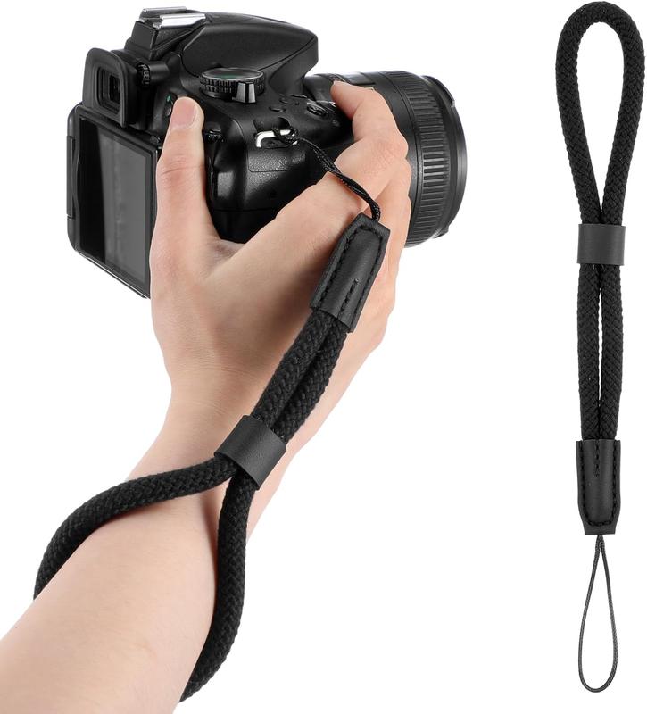 Adjustable Camera Wrist Strap, Black Hand Strap Lanyard, Soft Nylon Wristlet Straps Rope Camera Hand Strap for Camera Phone Case  Keychain USB Flash Drive Flashlight Glove Leash