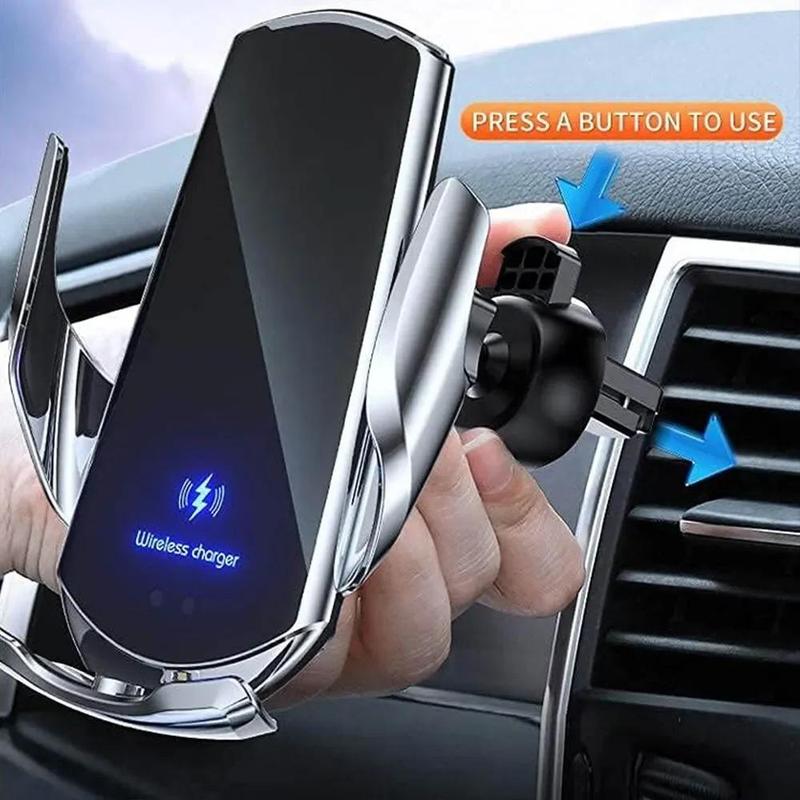 Summer Car Phone Holder, Wireless Charging Car Phone Holder Clip with Light, 1 Count 360-Free Adjustment Phone Holder, Rotatable Car Navigation Bracket