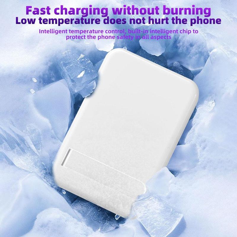 Magnetic Power Supply, 10000mAh Wireless Portable Charger with Folding Stand for iPhone 15 14 13 12, Intelligent temperature control