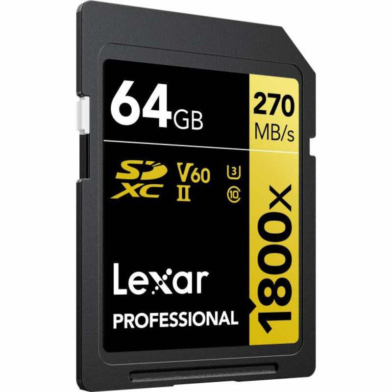 Lexar Professional 1800x SDXC UHS-II Card GOLD Series, 64GB