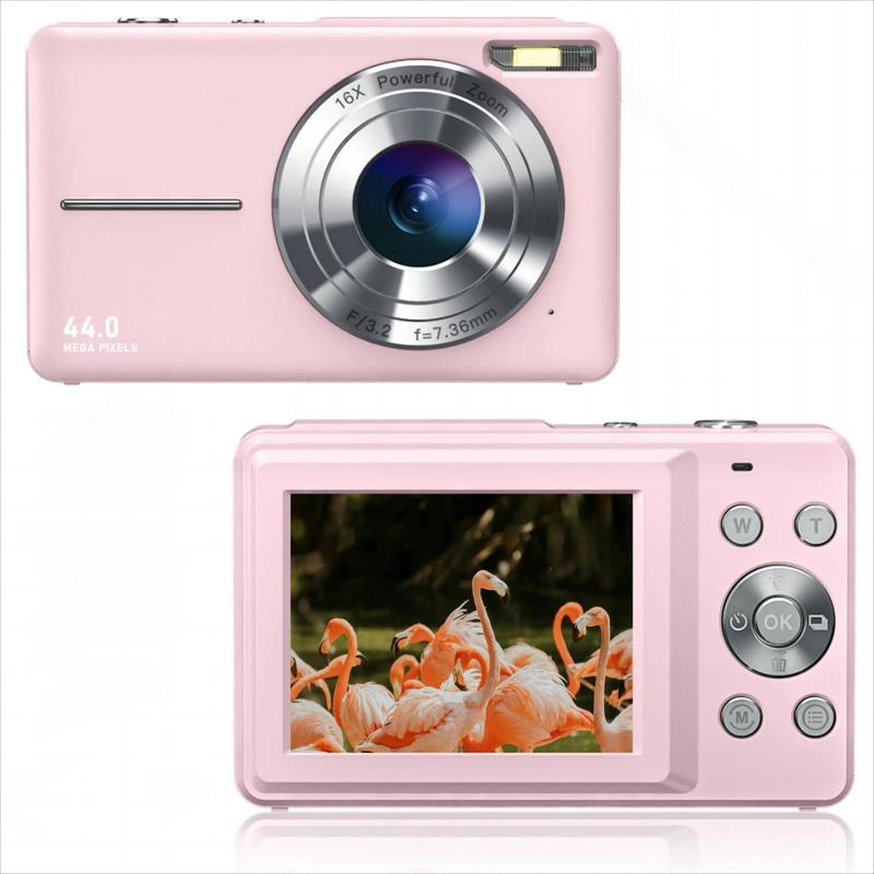 Digital Camera for Summer Gift, Rechargeable 5MP Image Sensor Cameras Digital with 16X Digital Zoom, 1080P Autofocus Anti-shake Video Camera with Fill Light, Support Single Shot & Timing Selfie & 3 Consecutive Shots, Back to School Gift, Mini Camera