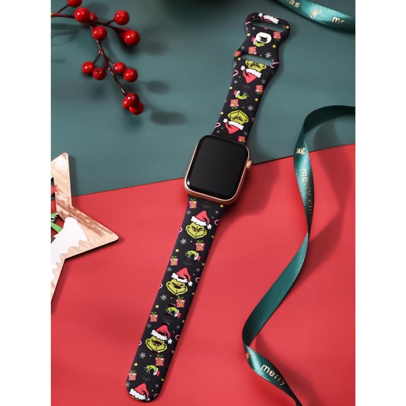 Watbro Christmas Watch Band Compatible with Apple Watch 38mm 40mm 41mm 42mm 44mm 45mm 49mm Women Men,Soft Silicone Cute Sport Strap Design for Apple Watch Ultra iWatch Series 8 7 6 5 4 3 2 1 SE Band