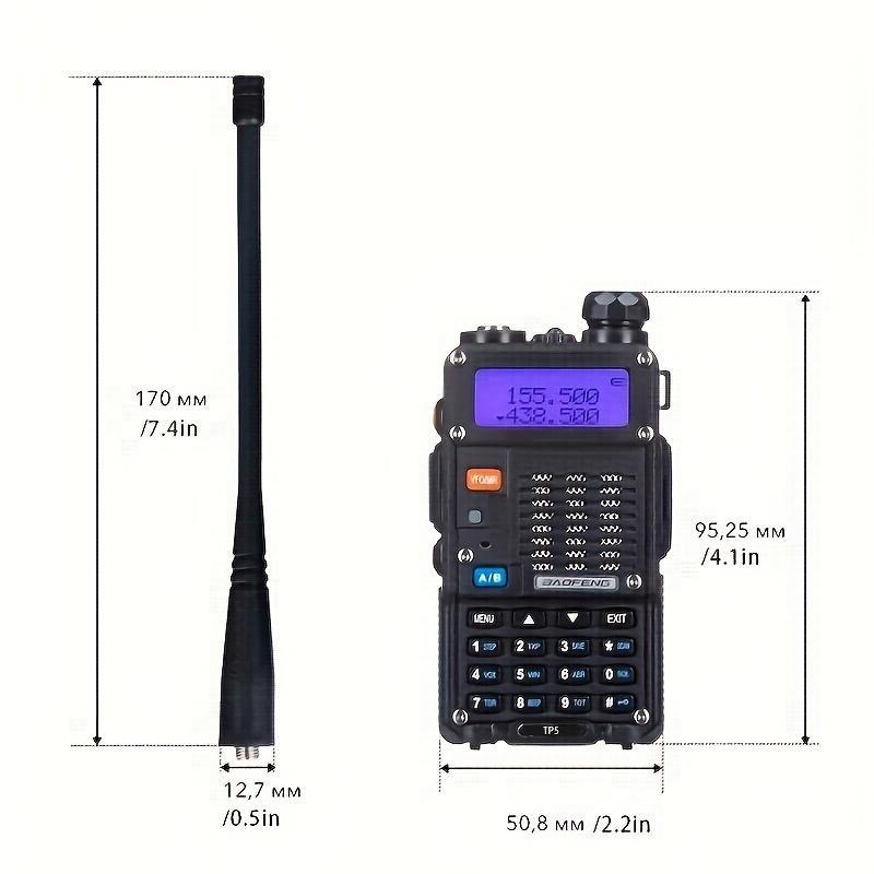 BAOFENG TP5 Handheld Walkie Talkie, 1 Count 5W Dual Band Two Way Ham Radio Transceiver, Long Range Portable Handheld Walkie Talkie