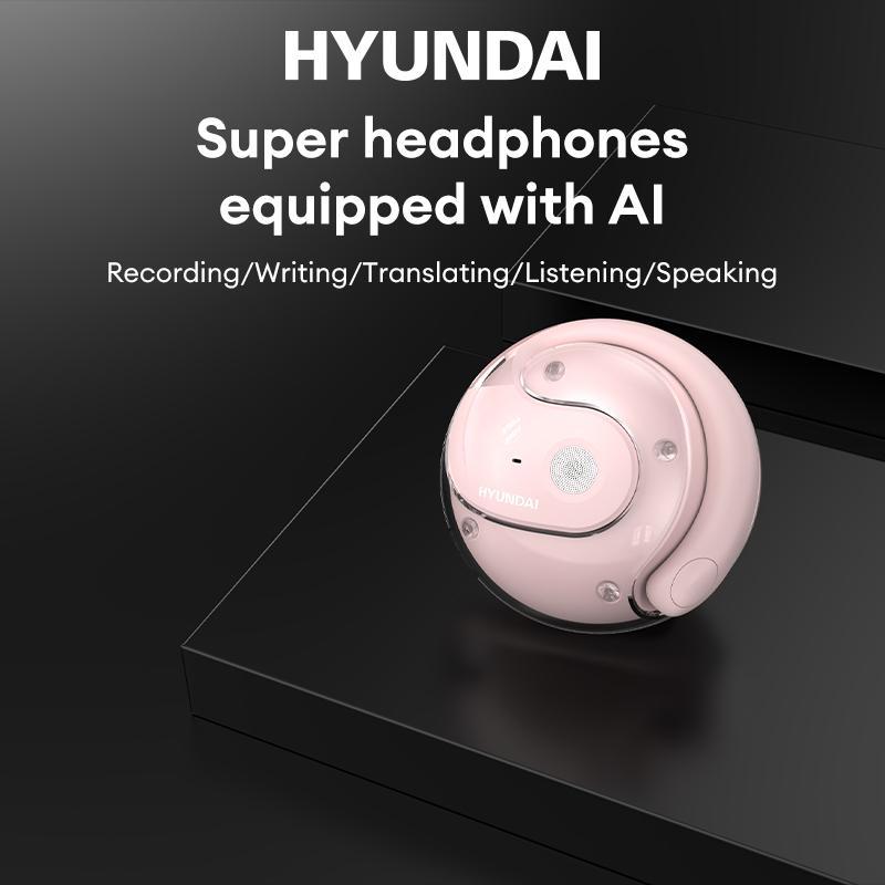 HYUNDAI Hyundai HY-T26 Pro Wireless Headphone, Open Ear Design Bluetooth-compatible Earphone, Earbuds for Music & Calling, Support 75 Languages Translation