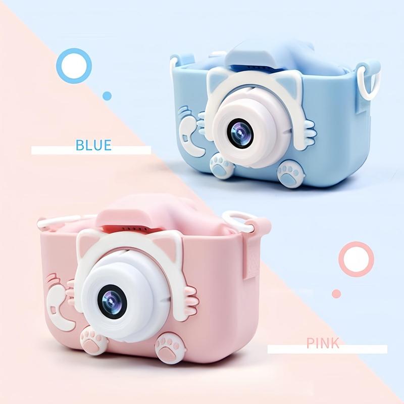 Cute Cat Design Digital Camera, 8x Zoom Camera with Built-in 5 Games, HD Camera with Screen Background, Camera Gift for Boys & Girls