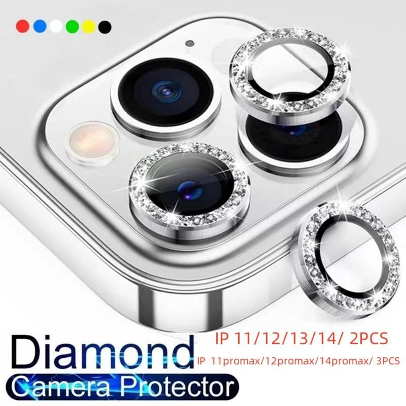 Glitter Decor Back Camera Lens Cover for 15 14 13 Pro Max, Sparkling Camera Lens Protector, Full Coverage Lens Cover Compatible With iPhone Series, Fall Gift, Fall Decor, Smartphone Accessories