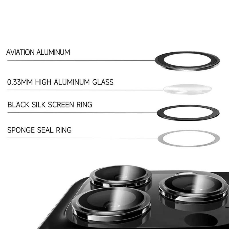 Tempered Glass Camera Lens Protector, 1 Count Phone Rear Lens Protective Film, Phone Accessories Compatible with iPhone 15 14 Pro Max Plus