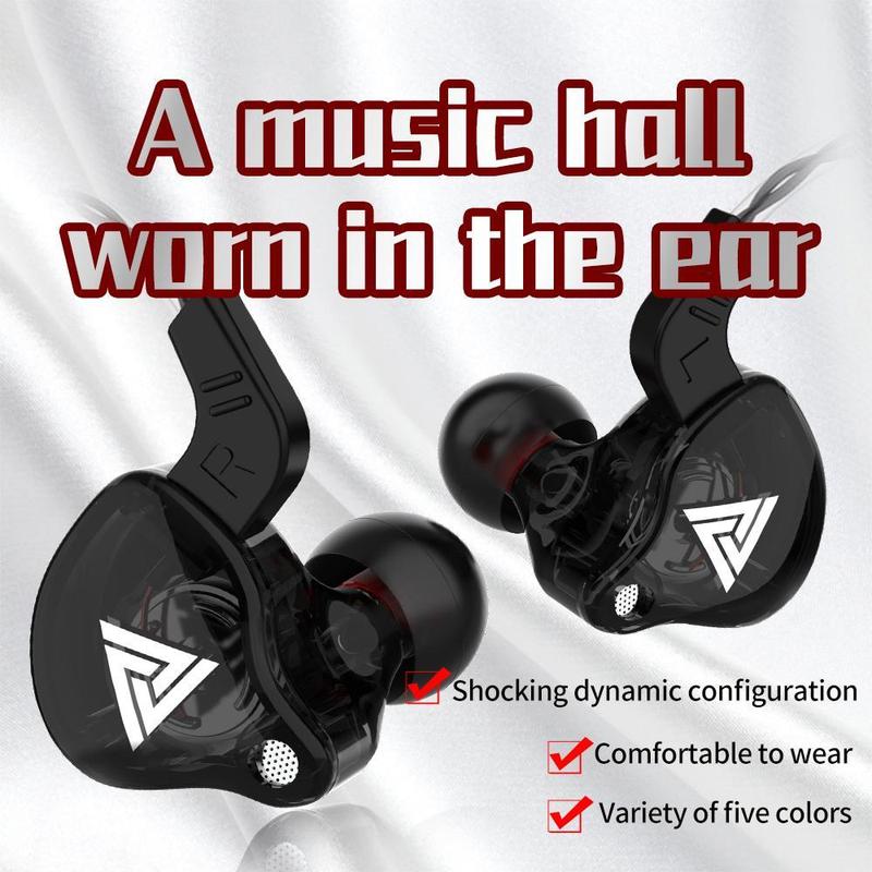 HIFI earphones QKZ AK6 Portable Wired In-Ear Earphone, Wired Headphones With Mic, HiFi Subwoofer Noise Cancelling Wired Earphones for Game Sports, 3D Stereo Sound Headphones For Gym & Sports & Game, Headphones 8D Audio, Electronic Audio Earbud