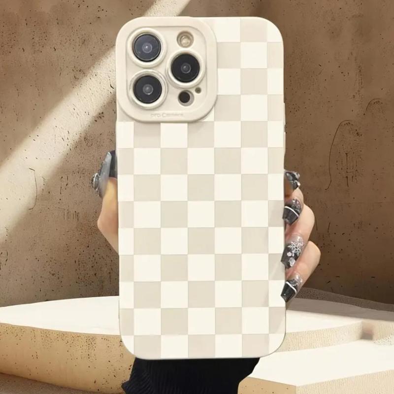 Fashionable Plaid Pattern Phone Case, Shockproof Phone Protective Cover, Phone Accessory Compatible with iPhone 11 12 13 14 15 Pro Max