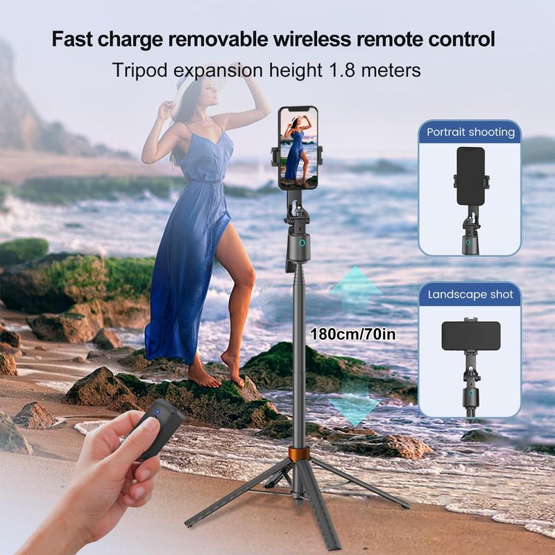 Retractable 1.8M Selfie Stick Tripod, 1 Count Selfie Stick with Face Tracking & Gesture Control, Selfie Accessories for Camera, Smartphone, Phone Accessories