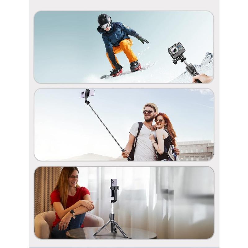 Selfie Stick Phone Tripod with Remote, 50 inch Portable 5 in 1 Selfie Stick Phone Tripod, Wireless Selfie Stick Tripod for Cell Phone