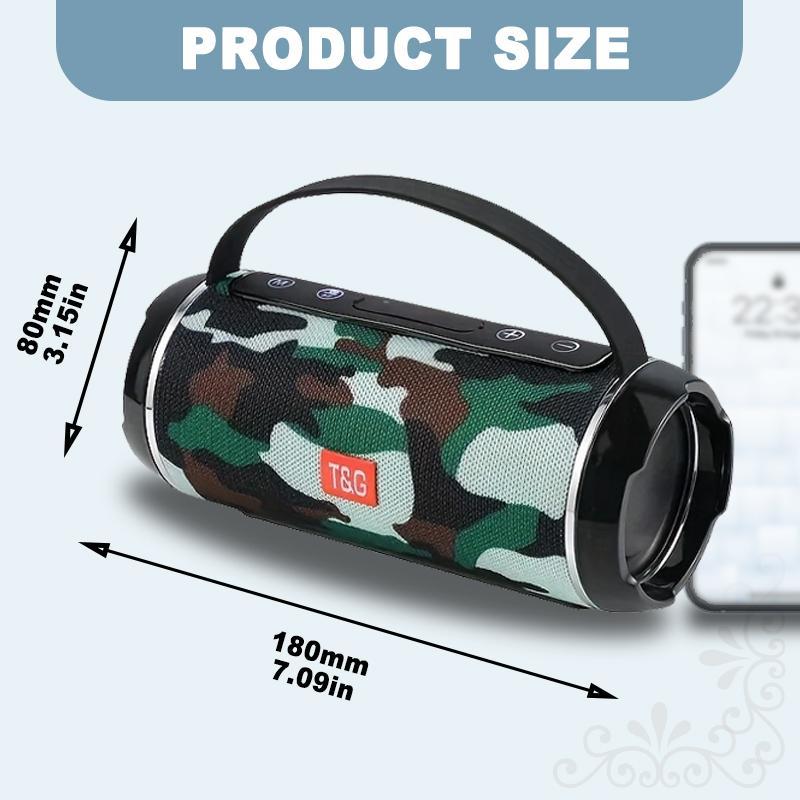 Portable Wireless Speaker, Outdoor Wireless Speaker, USB Rechargeable Stereo Sound Speaker, Music Player Supports USB TF FM Radio Music