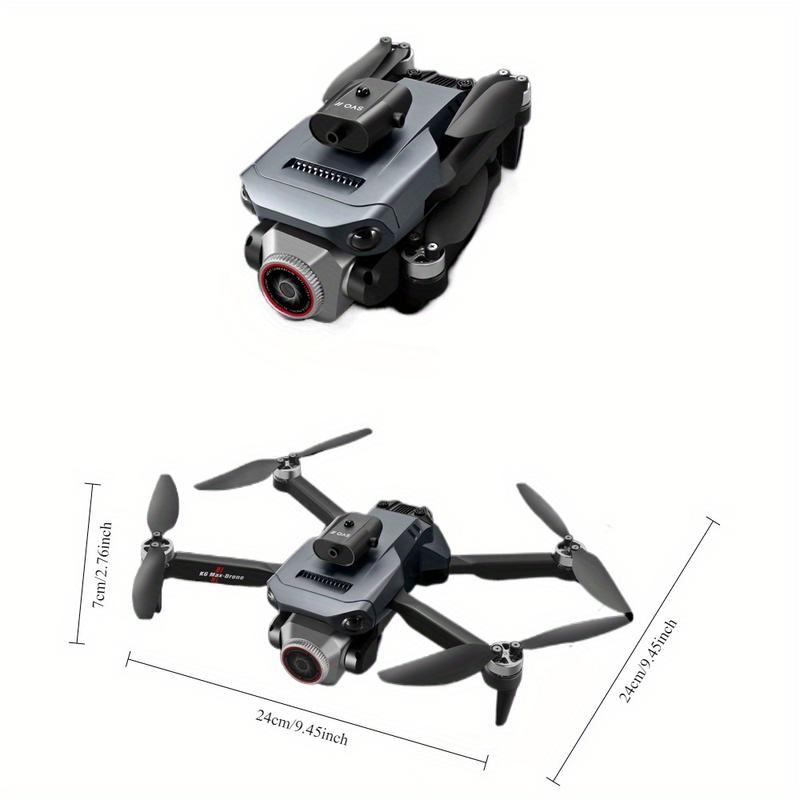 Dual Battery Remote-Controlled Unmanned Vehicle, with Electric Remote Control Lens, SD Dual ESC Camera, Optical Flow Positioning, Headless Mode, 360 ° Intelligent Obstacle Avoidance, WiFi FPV Mobile Phone App Control, 360 ° Tumbling, Remote Control Christ