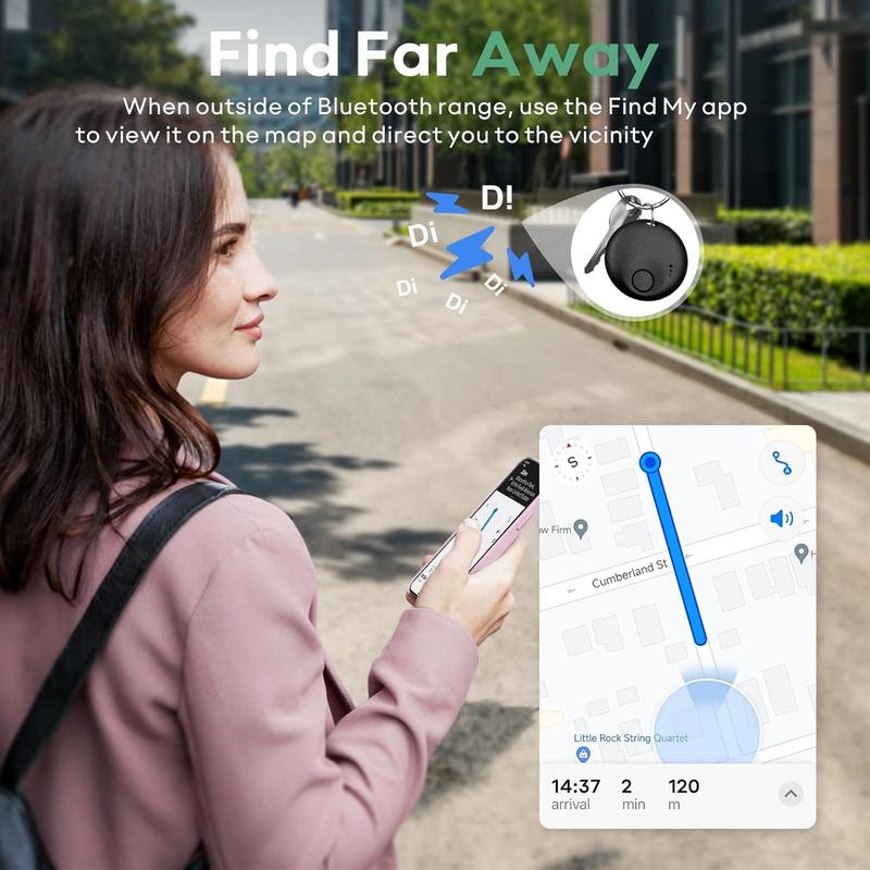 Smart GPS Tracker, Mini Tracker Compatible with iOS Find My APP, Anti-loss Alert Device, Smart GPS Locator for Car Keys Pet