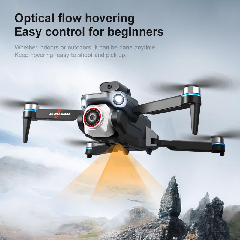 Dual Battery Remote-Controlled Unmanned Vehicle, with Electric Remote Control Lens, SD Dual ESC Camera, Optical Flow Positioning, Headless Mode, 360 ° Intelligent Obstacle Avoidance, WiFi FPV Mobile Phone App Control, 360 ° Tumbling, Remote Control Christ