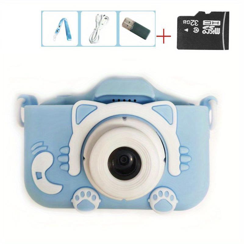 Compact Mini Digital Cameras, Portable Cute Cat Ear Shape Design Video Digital Camera with 32GB SD Card, USB Rechargeable Camera, Stocking Fillers Gift