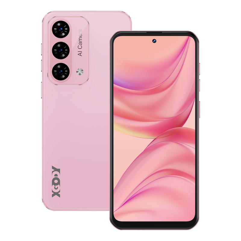 Xgody Unlock Phone Mate 60,6.79 Inch HD+ Screen Smartphone,4G Dual SIM Cheap Mobile Phones 4GB+ 128GB Expanded 1024G 5280mAh 21MP Camera T-Mobile Android Phone with Finger&Face Unlock Deep Pink