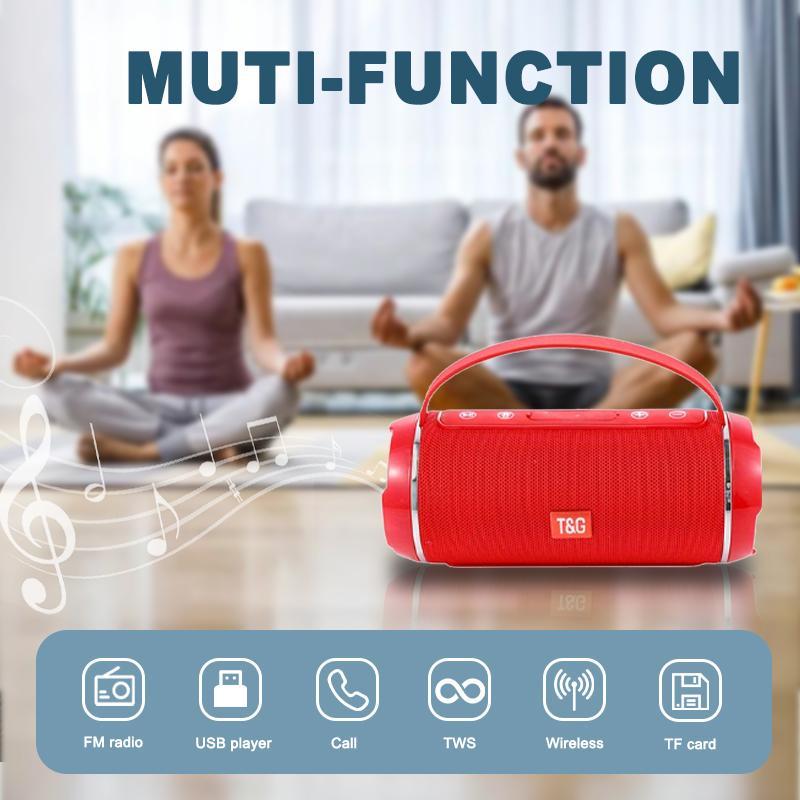 Portable Wireless Speaker, Outdoor Wireless Speaker, USB Rechargeable Stereo Sound Speaker, Music Player Supports USB TF FM Radio Music